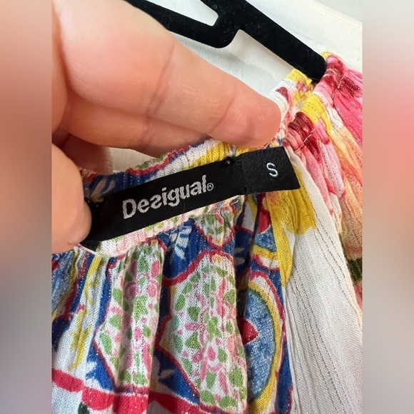 Desigual Carola Floral Peasant Blouse S - Picture 13 of 16
